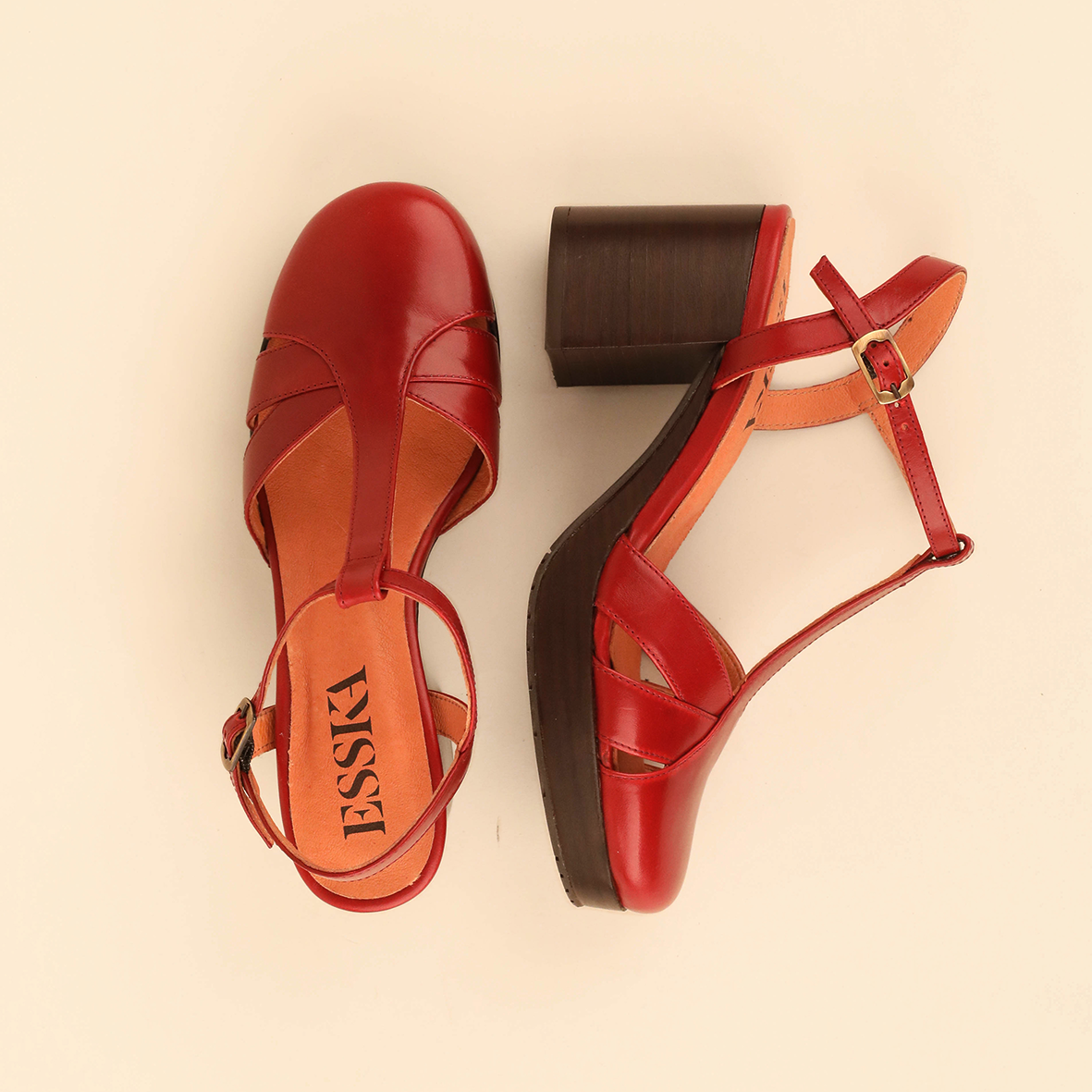 Celeste Red Brick Mid Shoe by Esska