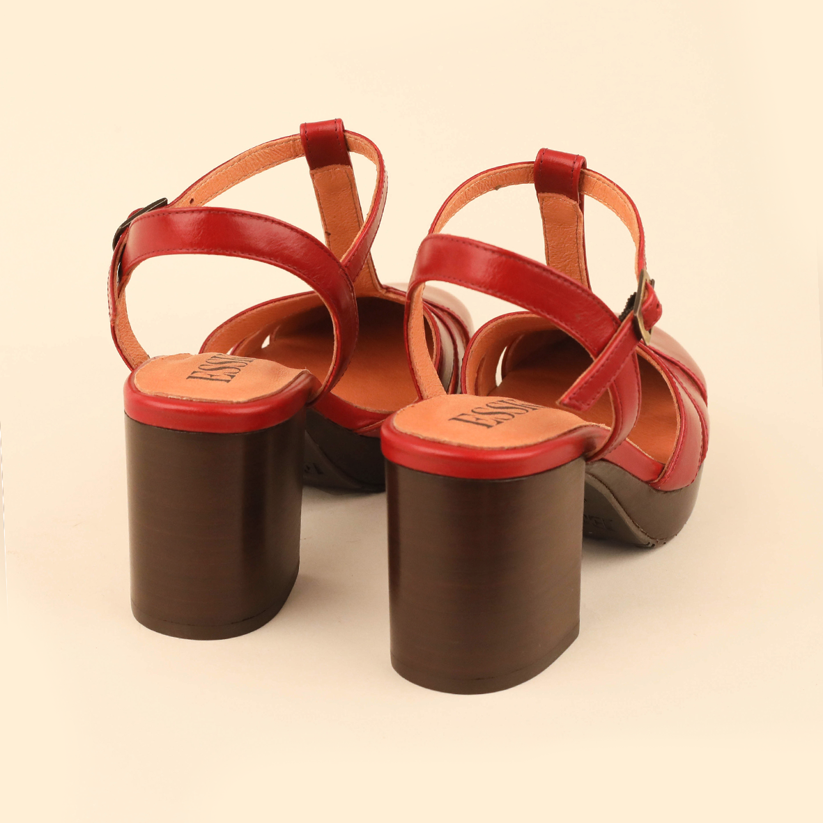 Celeste Red Brick Mid Shoe by Esska
