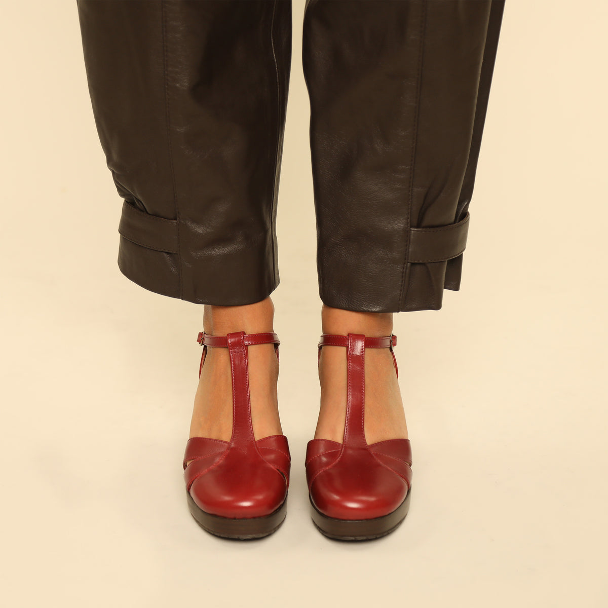 Celeste Red Brick Mid Shoe by Esska
