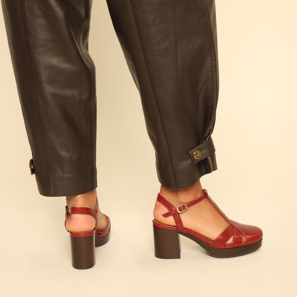 Celeste Red Brick Mid Shoe by Esska