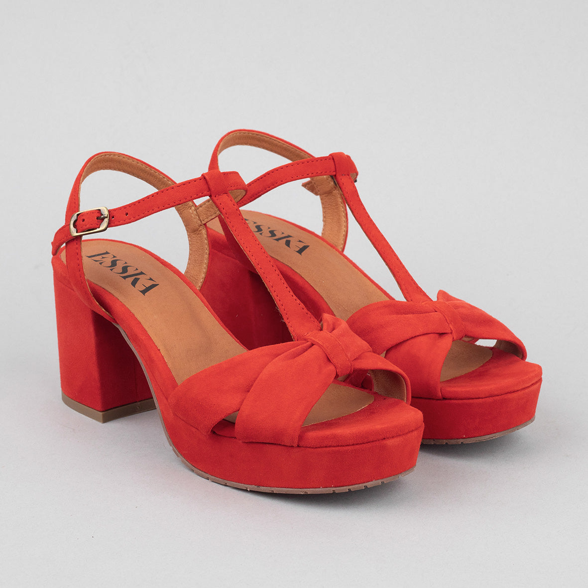 Celia Red Mid Sandal by Esska