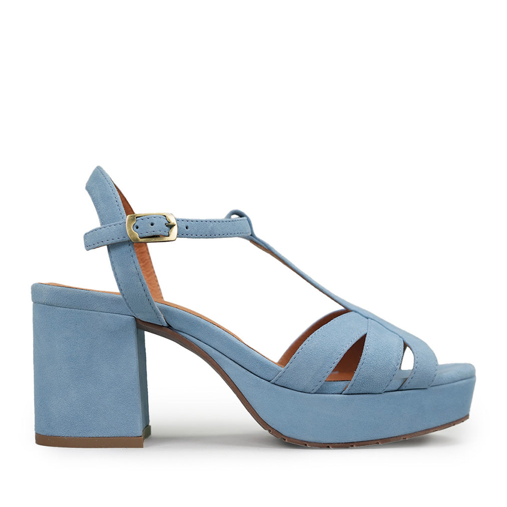 Charlie Blue Mid Sandal by Esska Shoes Ltd