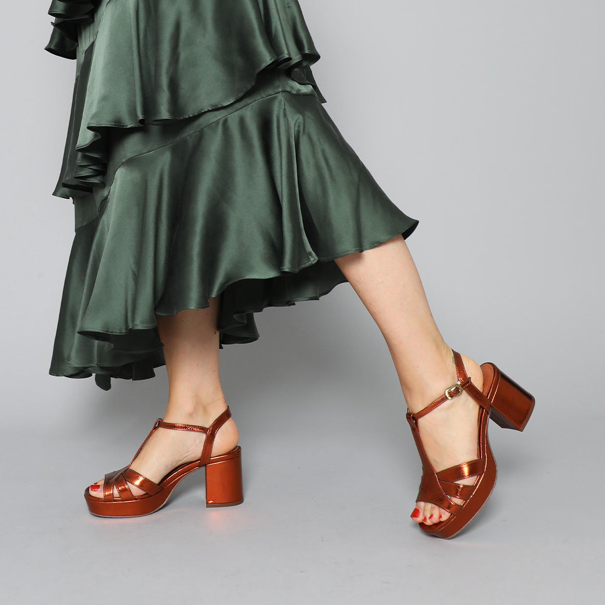 Buy Alley Walk Women's Copper Fashion Sandal - 8 UK at Amazon.in