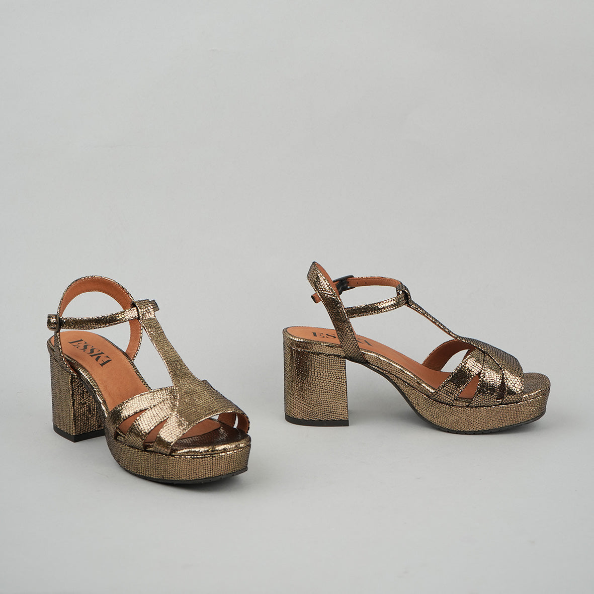 Charlie WIDE Onyx Mid Sandal by Esska