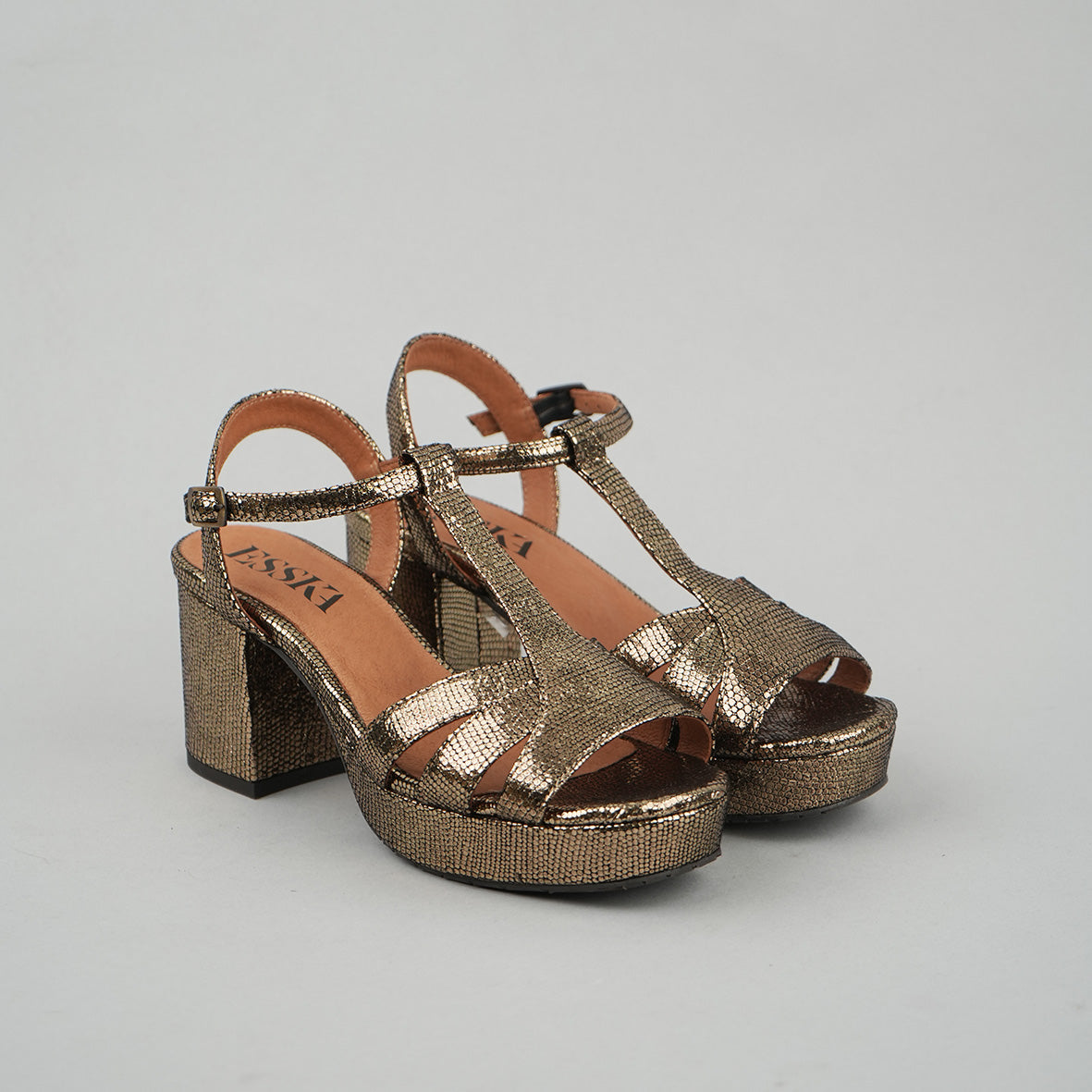 Charlie WIDE Onyx Mid Sandal by Esska