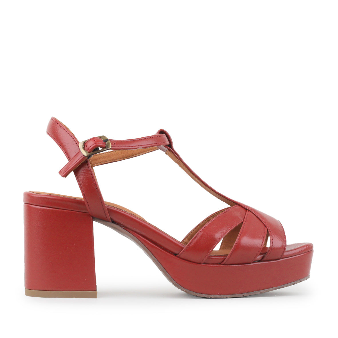 Charlie WIDE Rosewood Mid Sandal by Esska