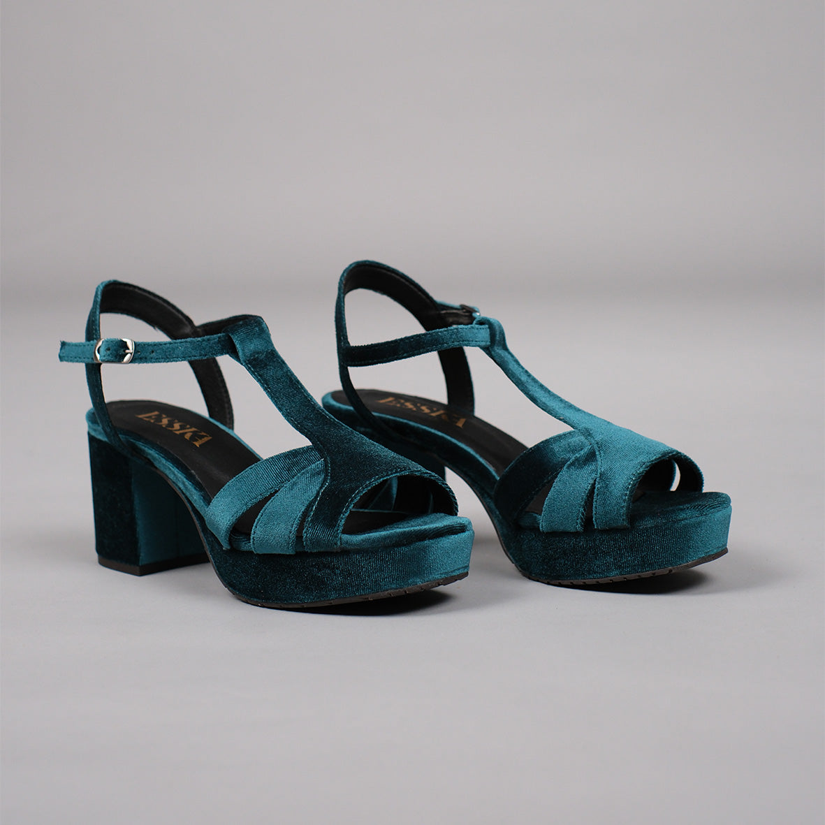 Charlie Vegan Velvet Teal