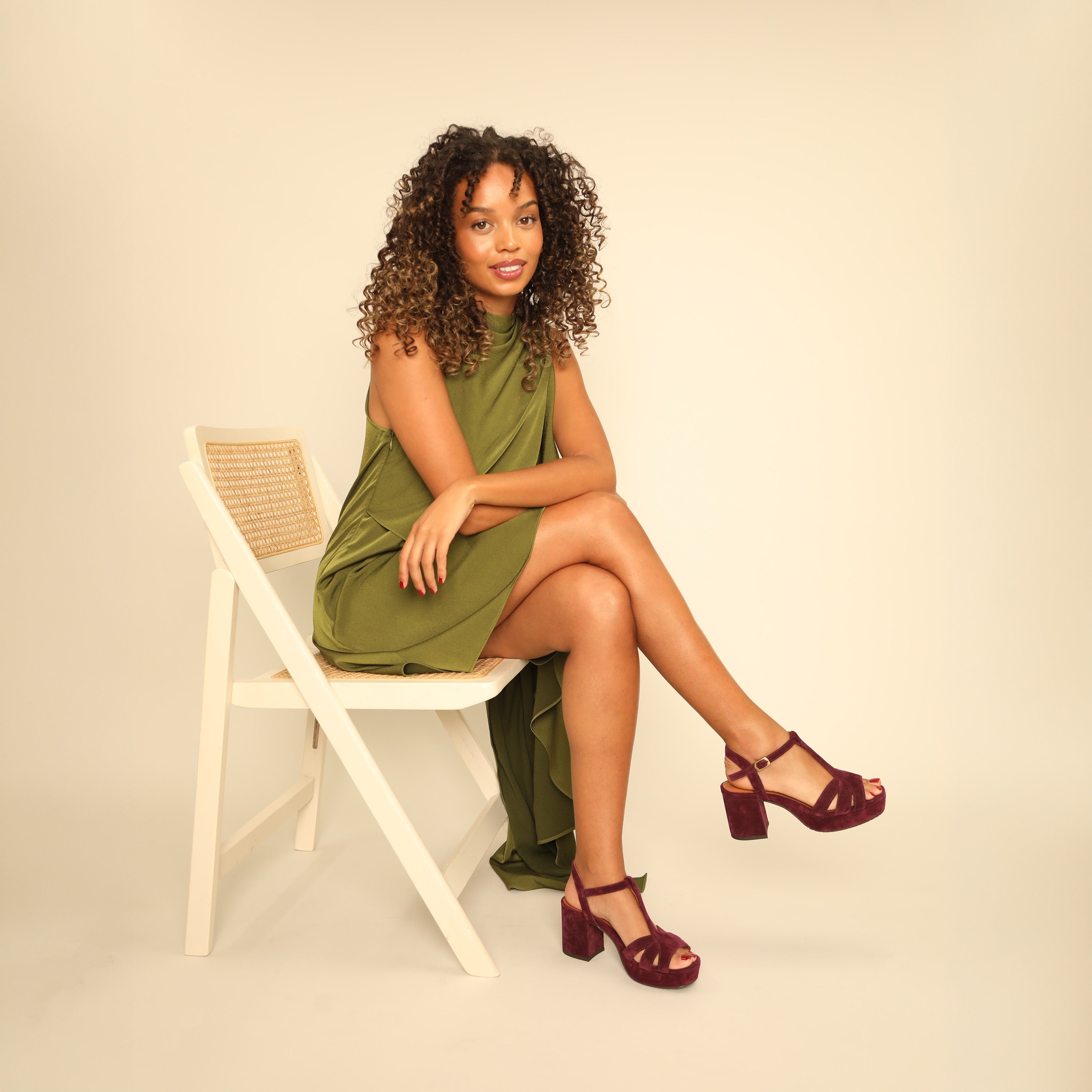 Charlie WIDE Plum Mid Sandal by Esska