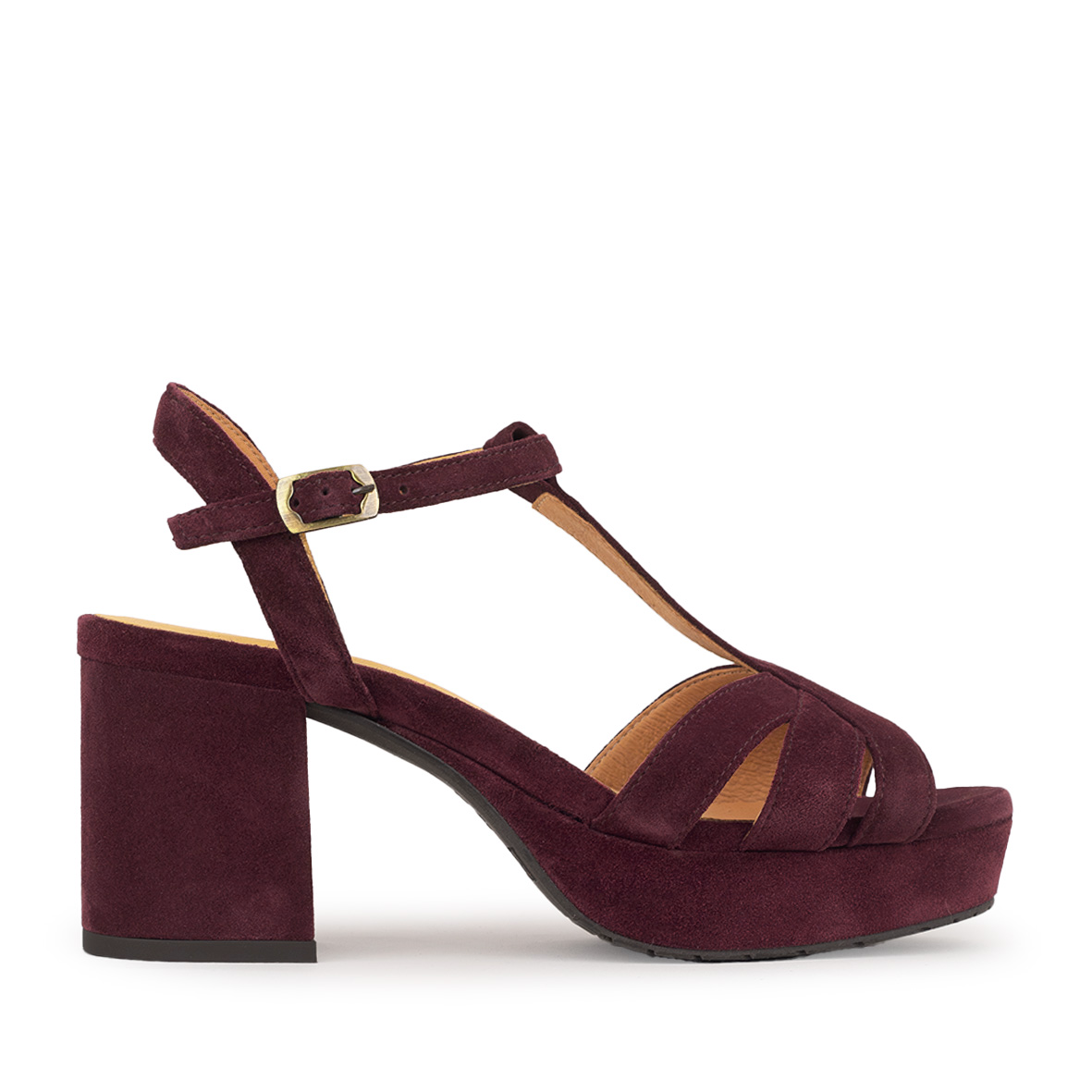 Charlie WIDE Plum Mid Sandal by Esska