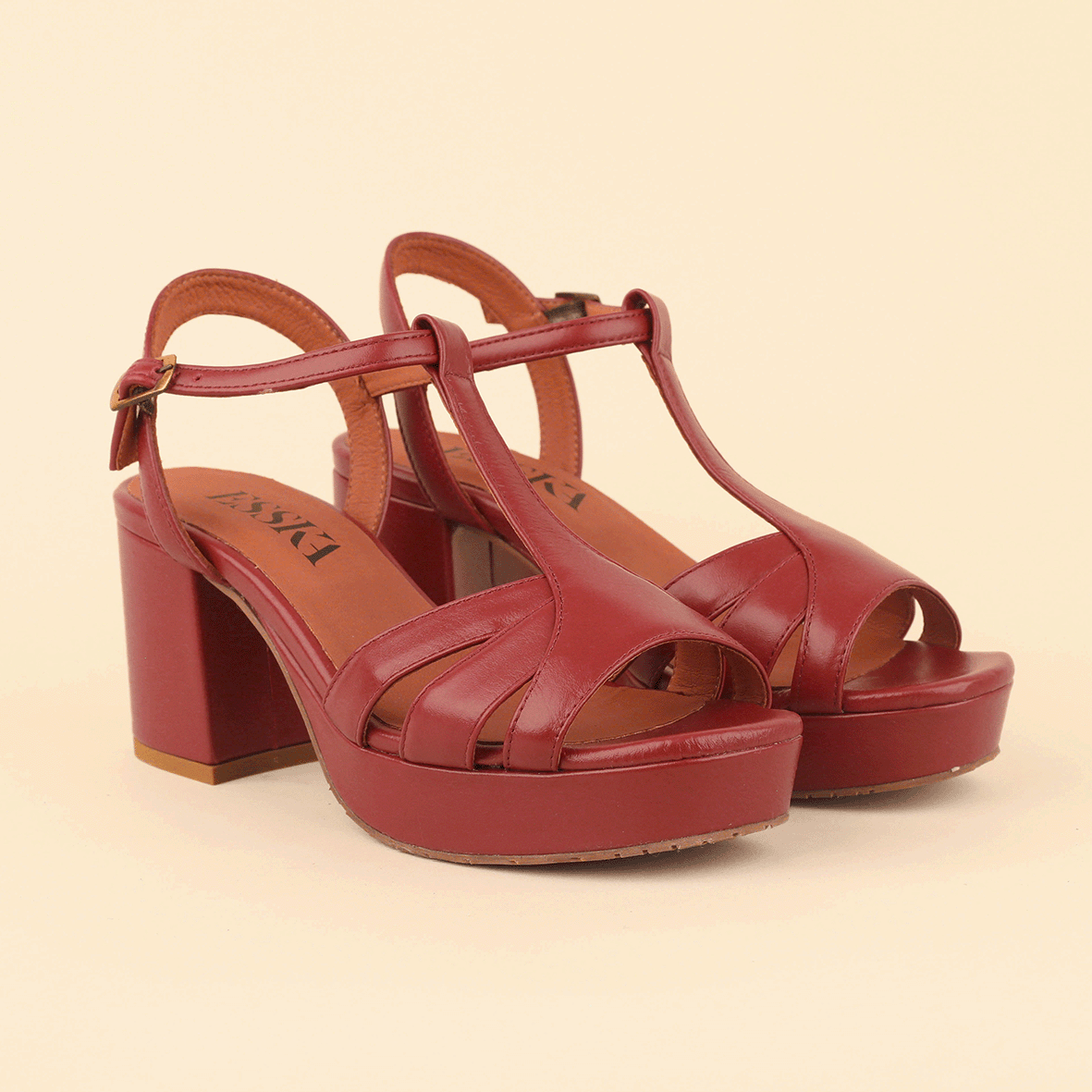 Charlie Rosewood Mid Sandal by Esska