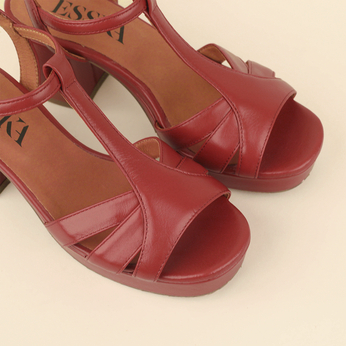 Charlie Rosewood Mid Sandal by Esska