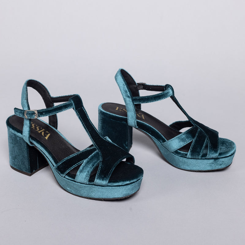 Charlie WIDE VEGAN Velvet Teal