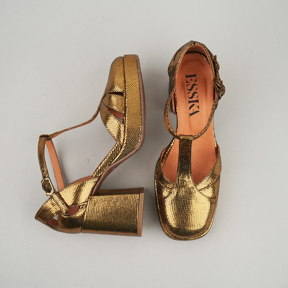 Chaza Gold Neptune Mid Shoe by Esska