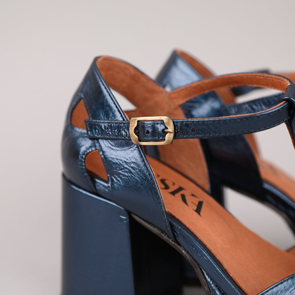 Chaza Metallic Navy Mid Shoe by Esska