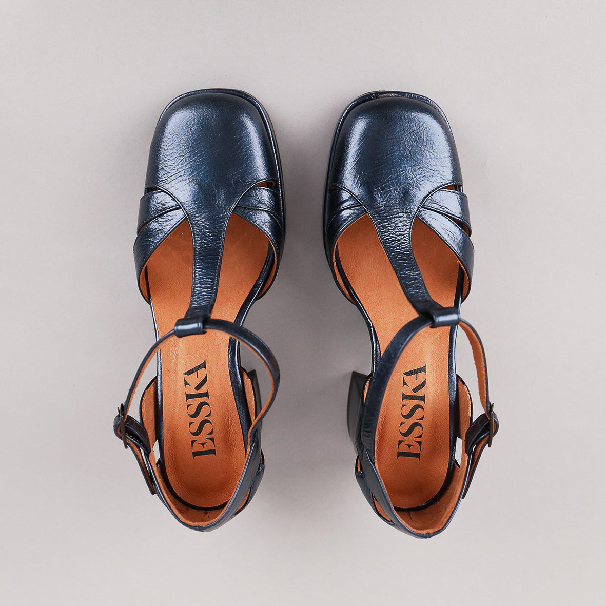 Chaza Metallic Navy Mid Shoe by Esska
