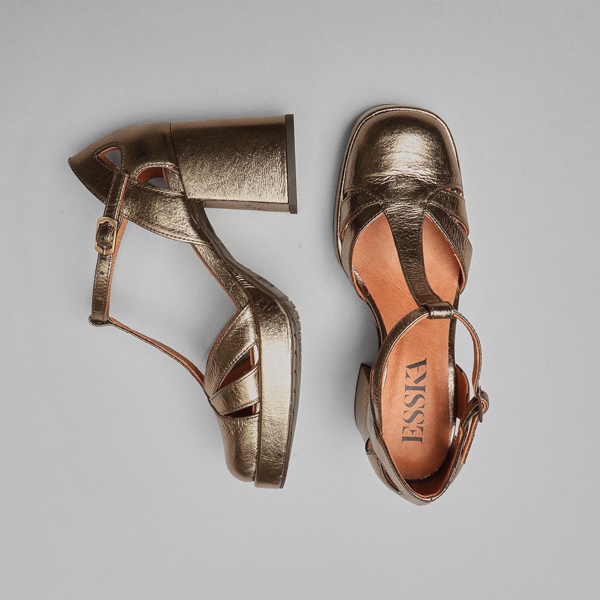 Chaza Metallic Smoke Mid Shoe by Esska Shoes Ltd