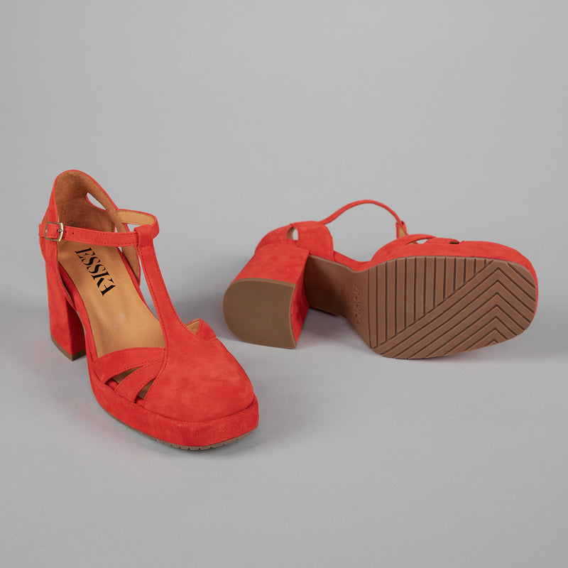 Chaza WIDE Red Suede