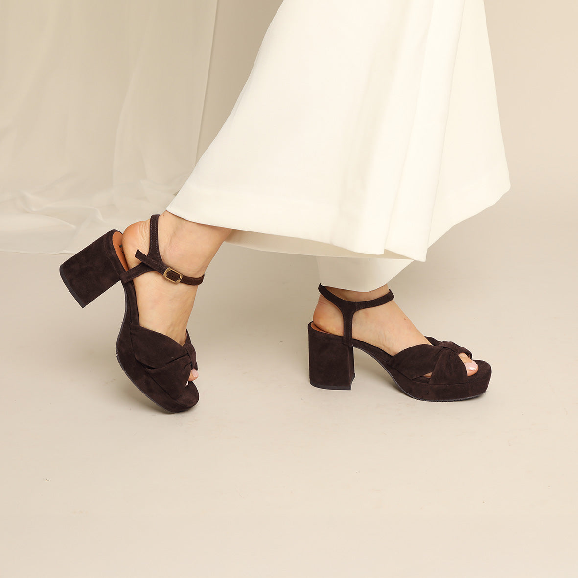 Chilli Chocolate Mid Sandal by Esska Shoes Ltd