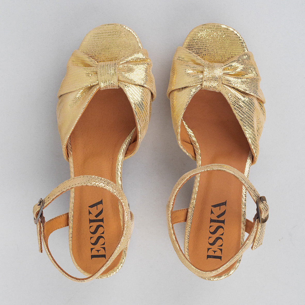 Chilli WIDE Gold Mid Sandal by Esska Shoes Ltd
