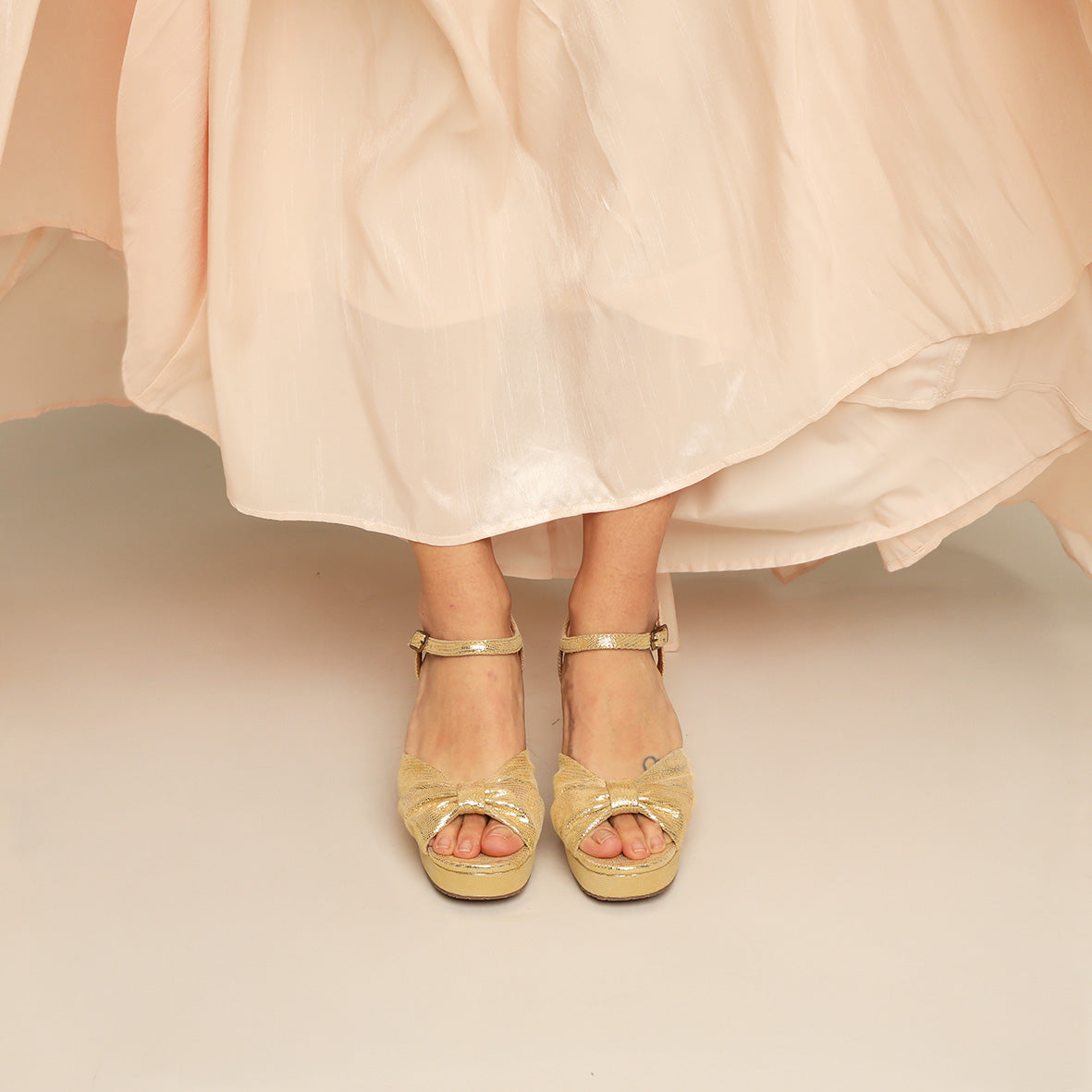 Chilli WIDE Gold Mid Sandal by Esska Shoes Ltd