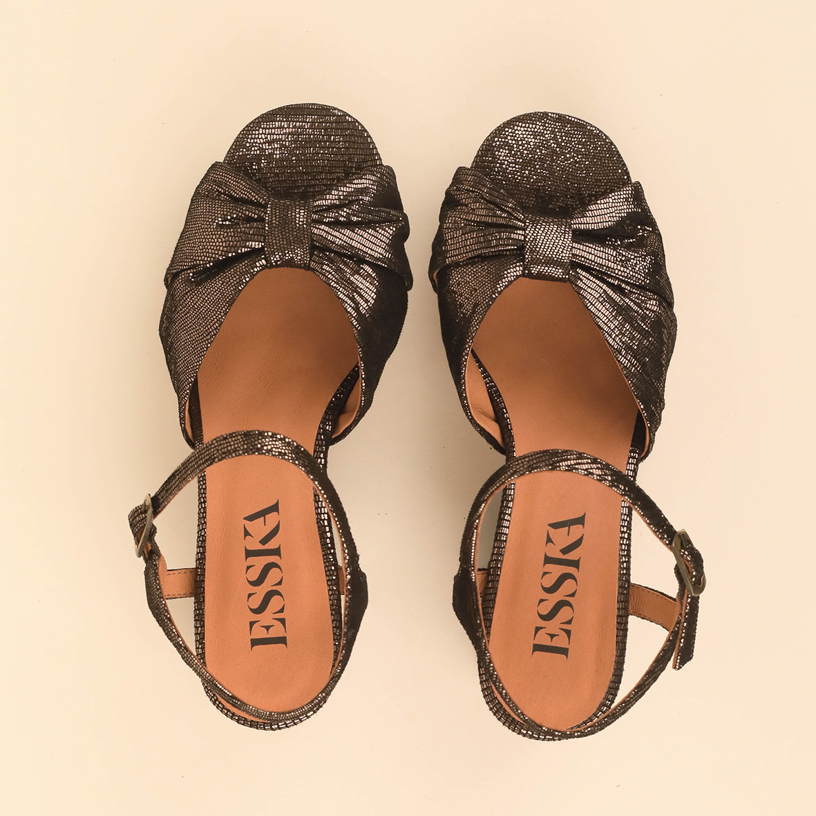 Chilli Metallic Ash Mid Sandal by Esska