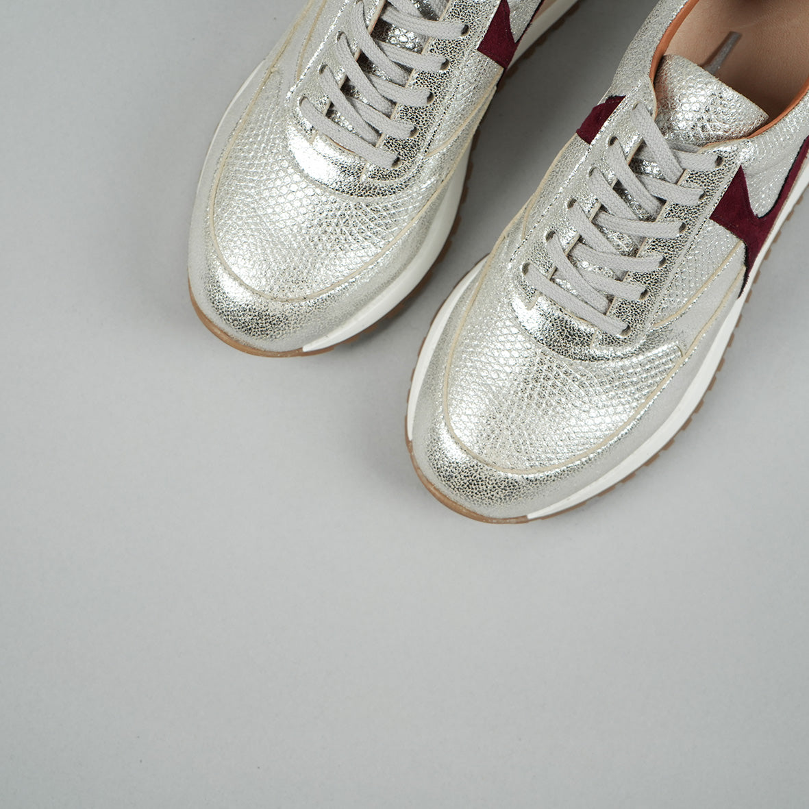 Cinda Vegan Silver Trainer by Esska