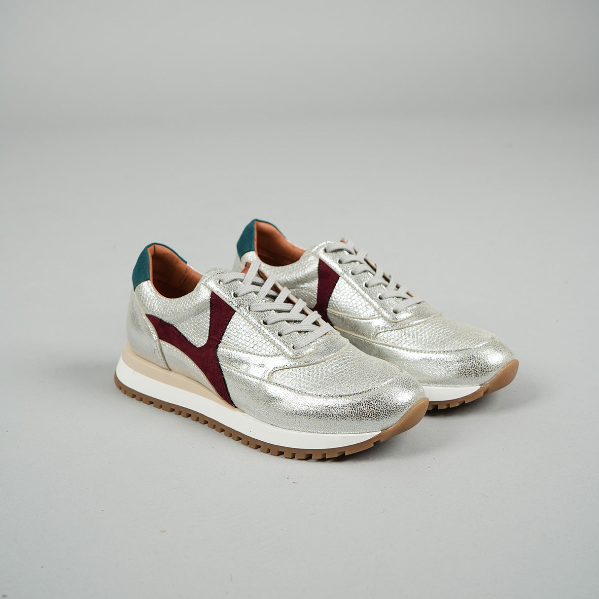 Cinda Vegan Silver Trainer by Esska