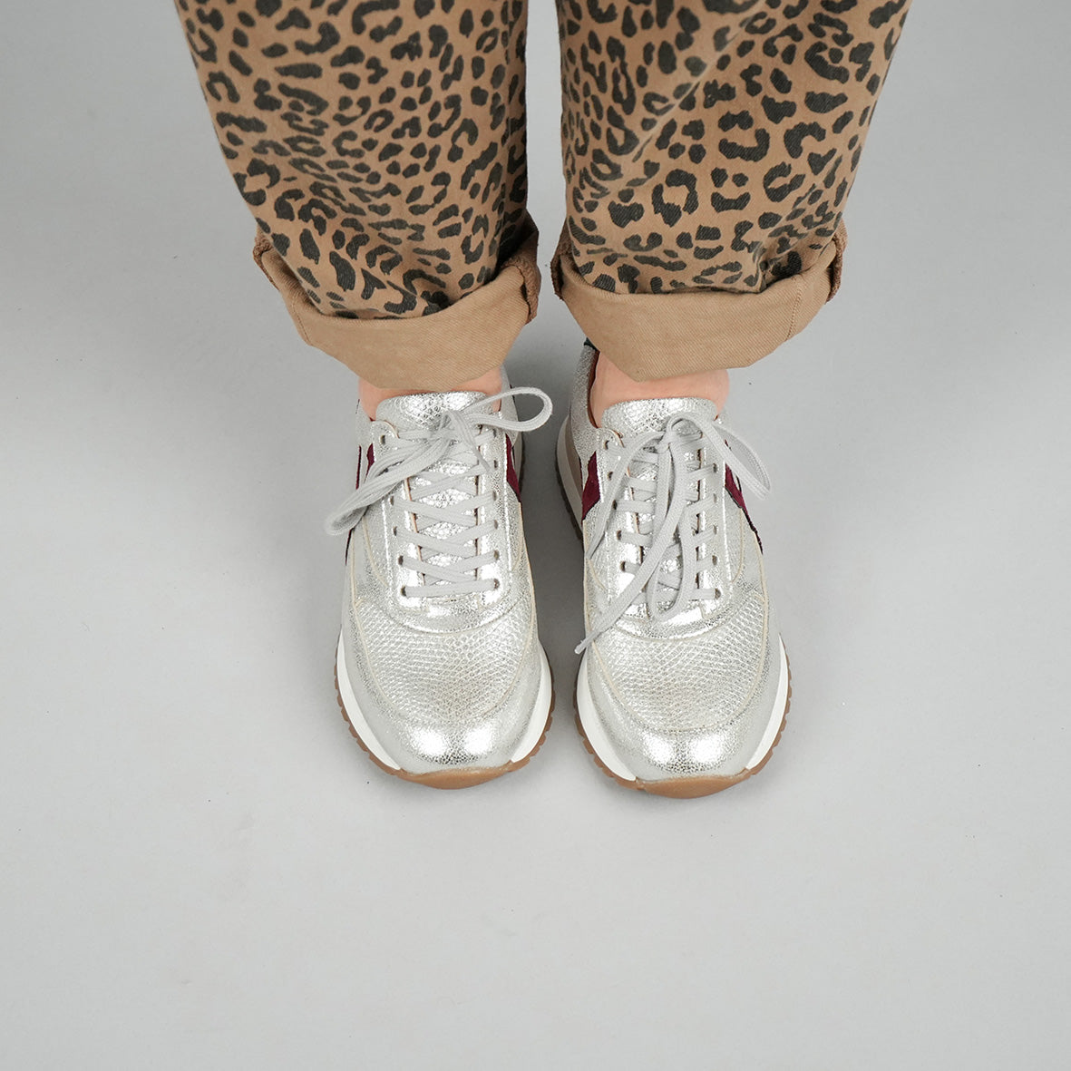 Cinda Vegan Silver Trainer by Esska