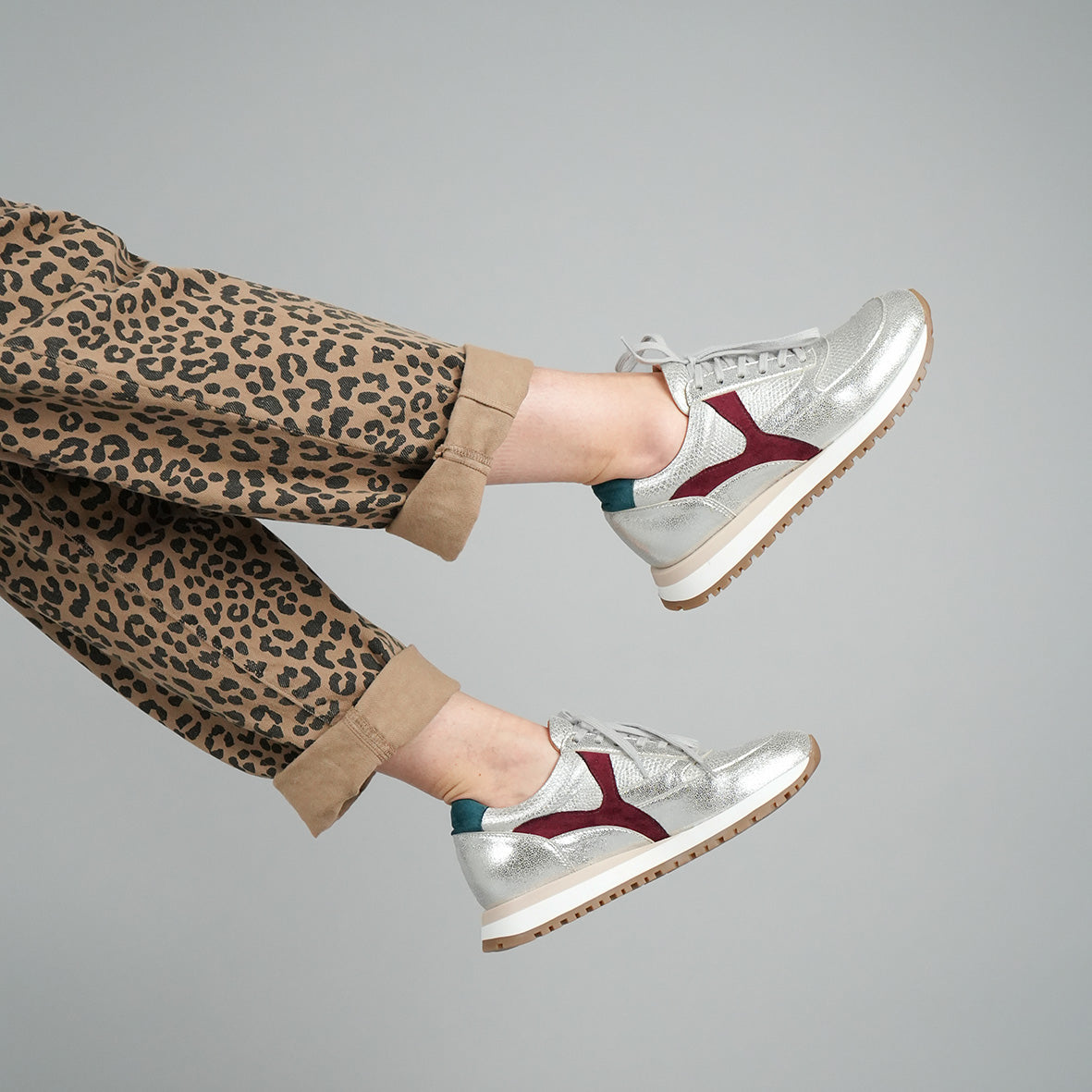 Cinda Vegan Silver Trainer by Esska