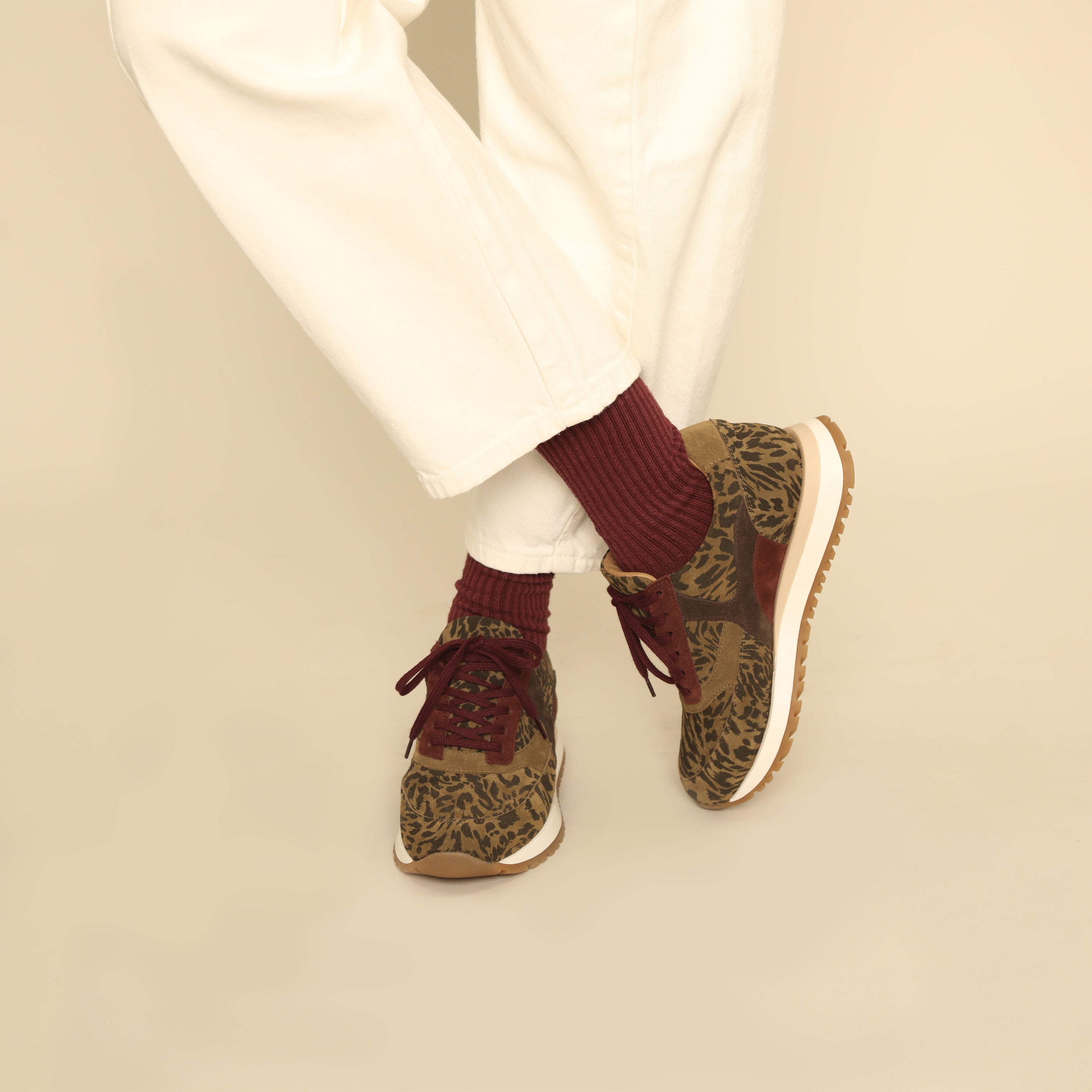 Cinda Khaki Leopard Trainer by Esska