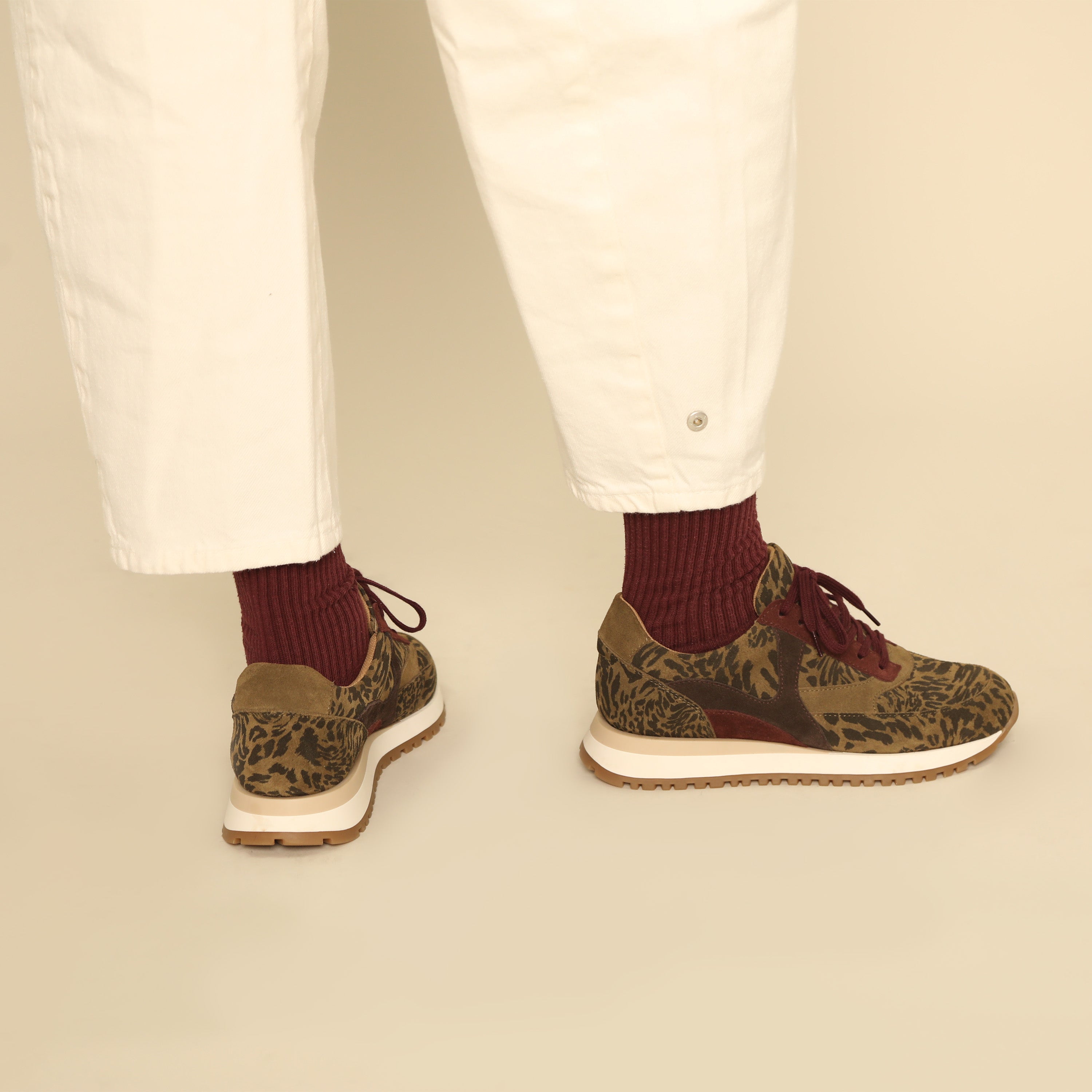 Cinda Khaki Leopard Trainer by Esska