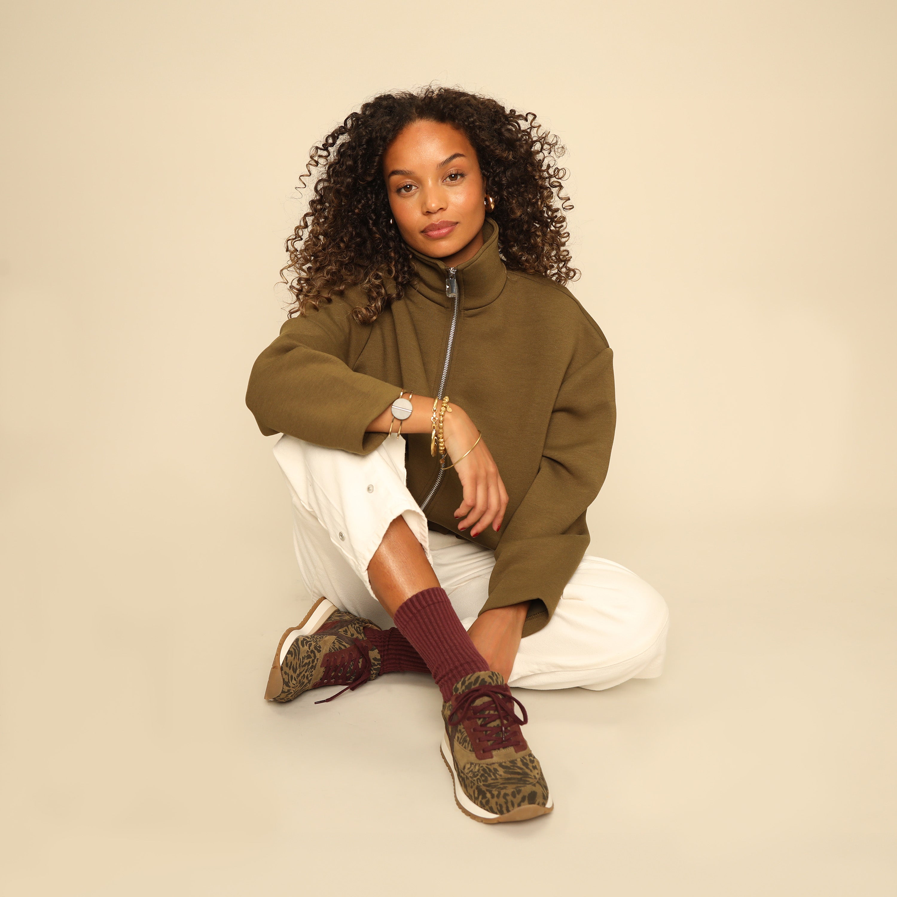 Cinda Khaki Leopard Trainer by Esska