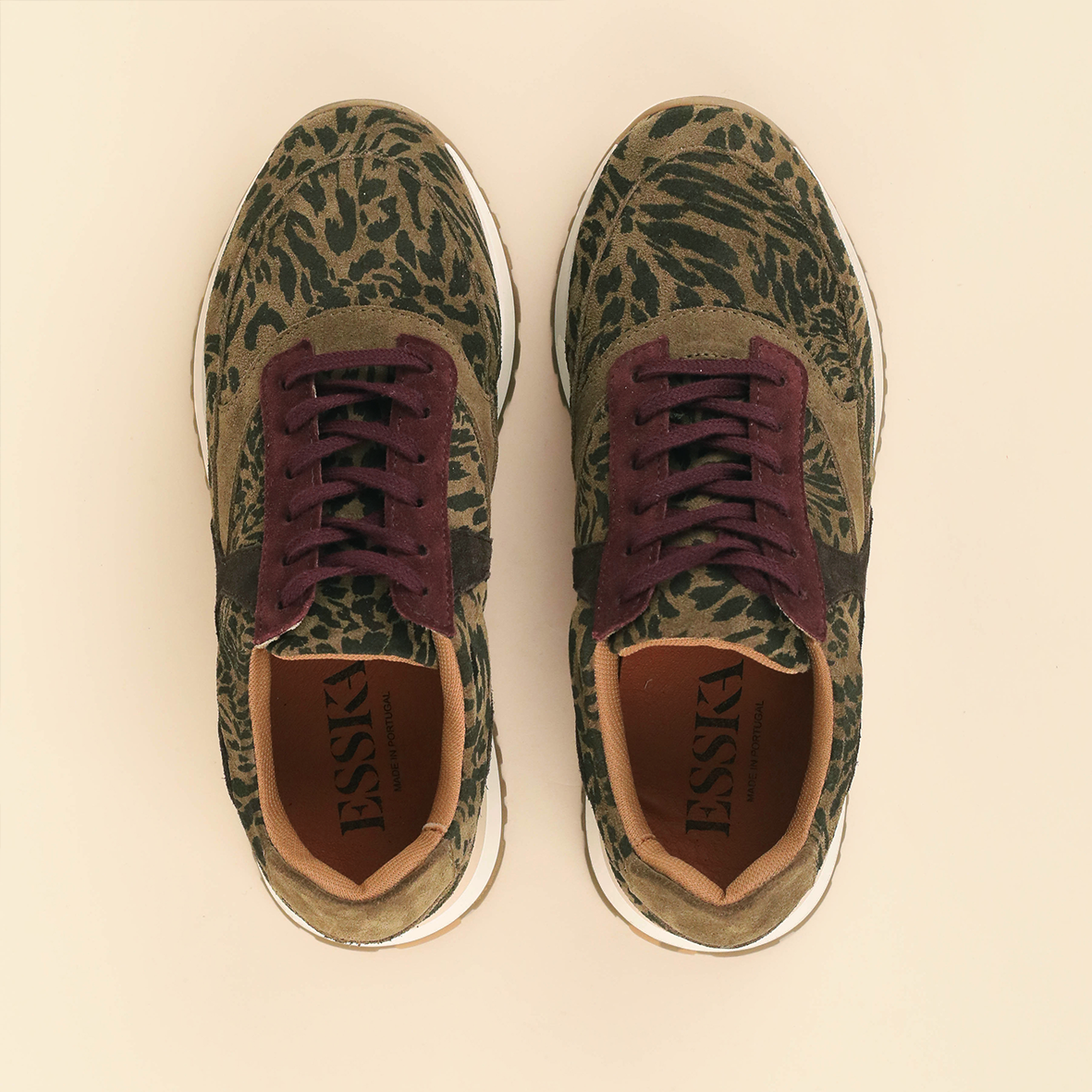 Cinda Khaki Leopard Trainer by Esska