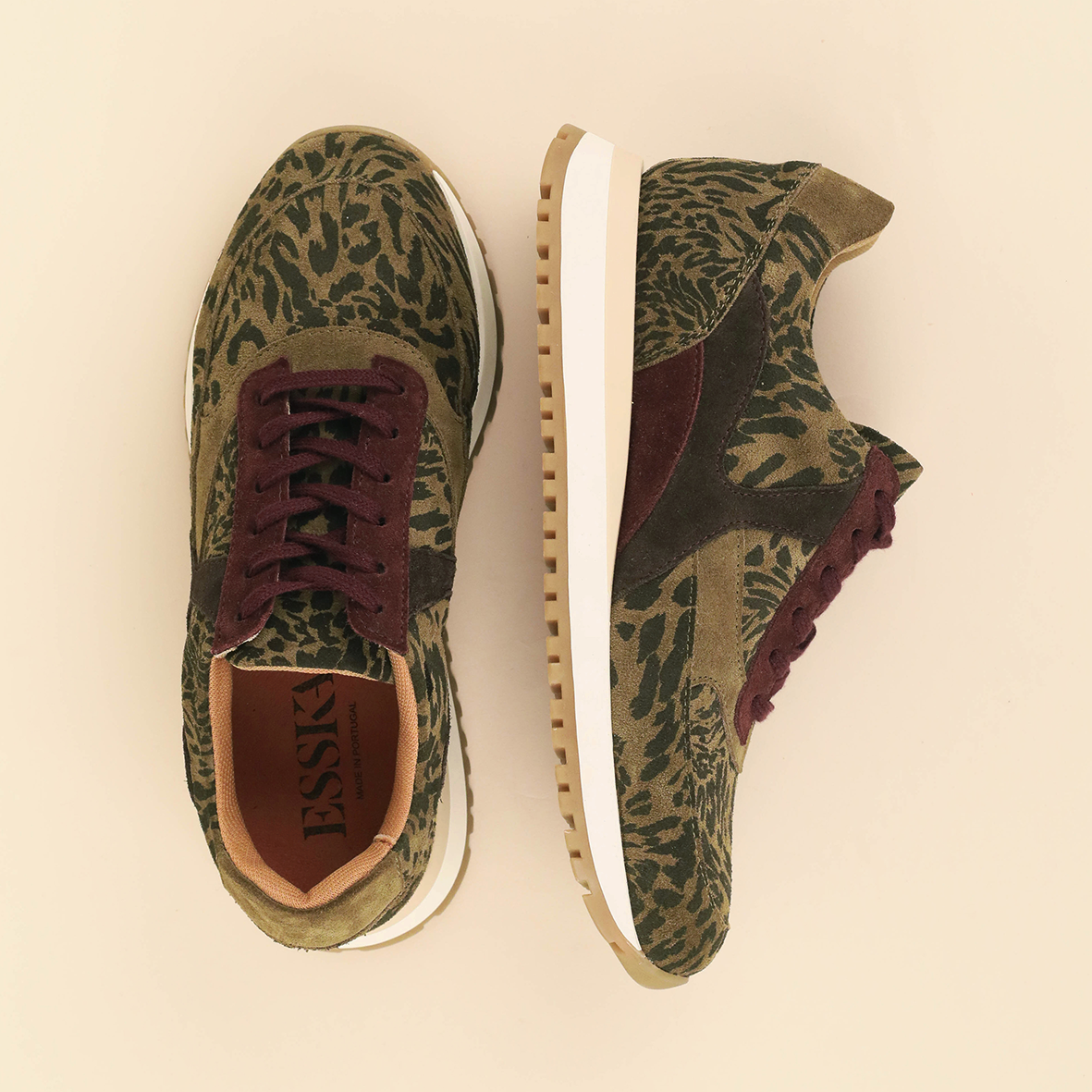 Cinda Khaki Leopard Trainer by Esska