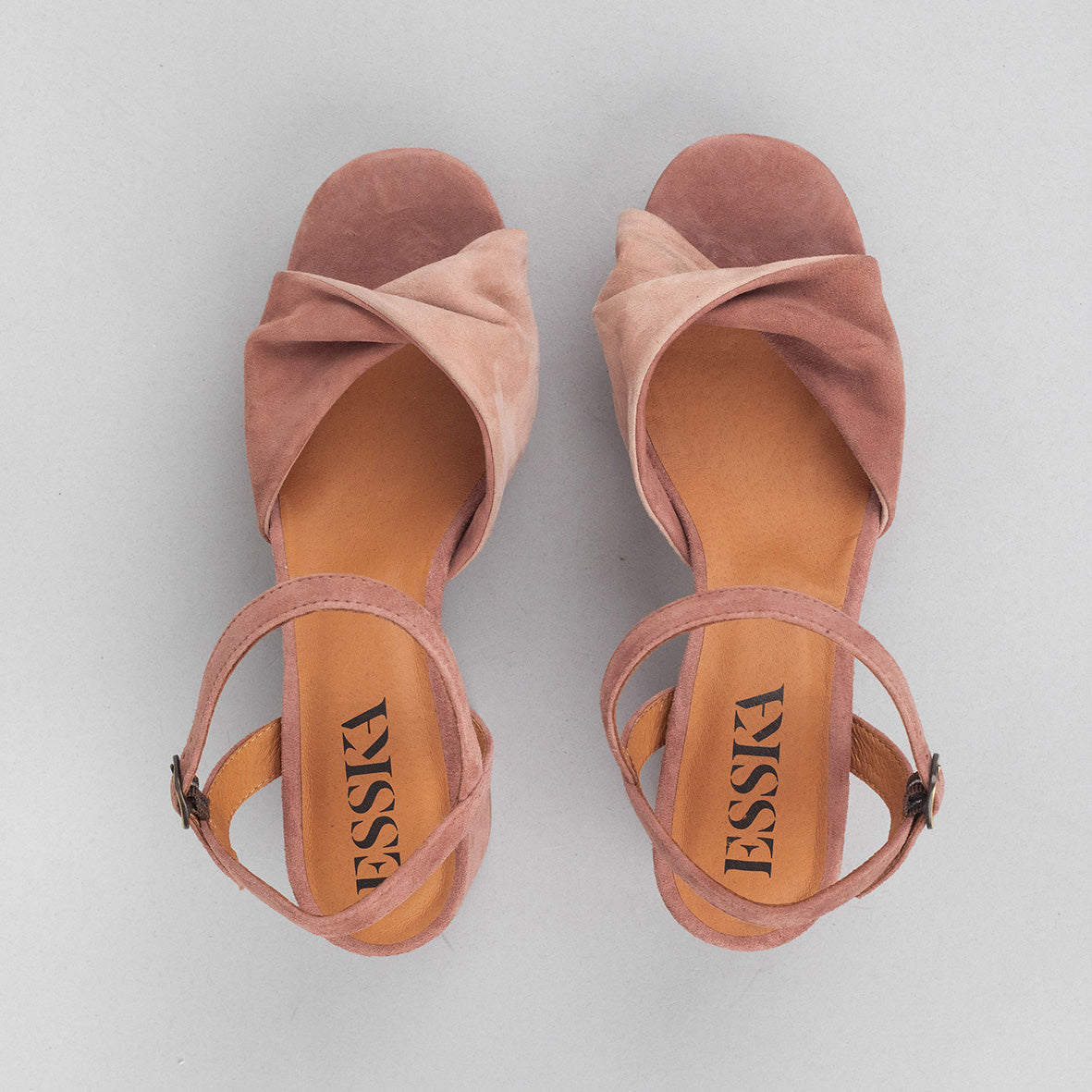 Claire Dusty Pink Mid Sandal by Esska