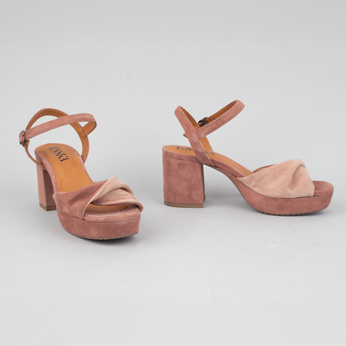 Claire Dusty Pink Mid Sandal by Esska