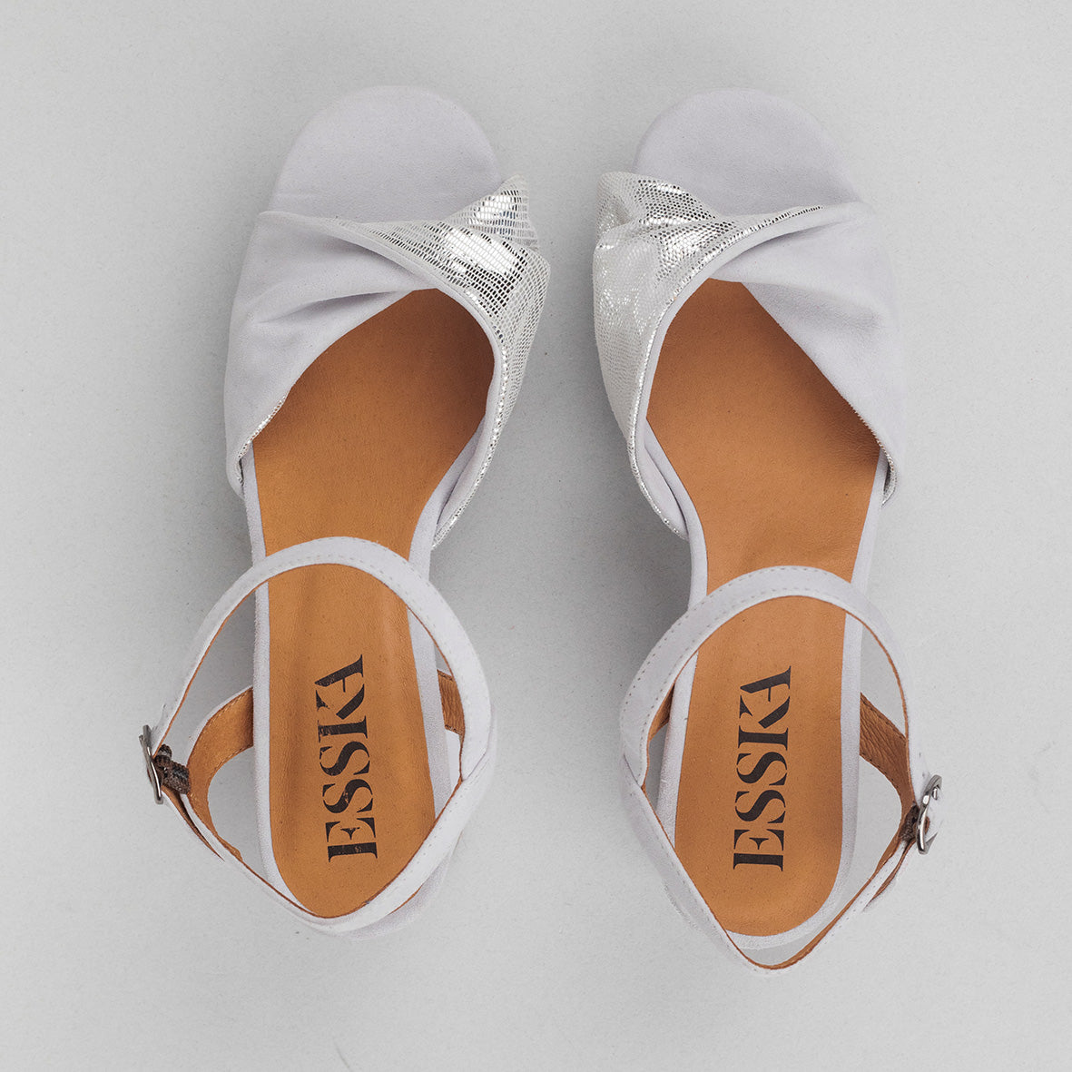 Claire Light Grey Mid Sandal by Esska