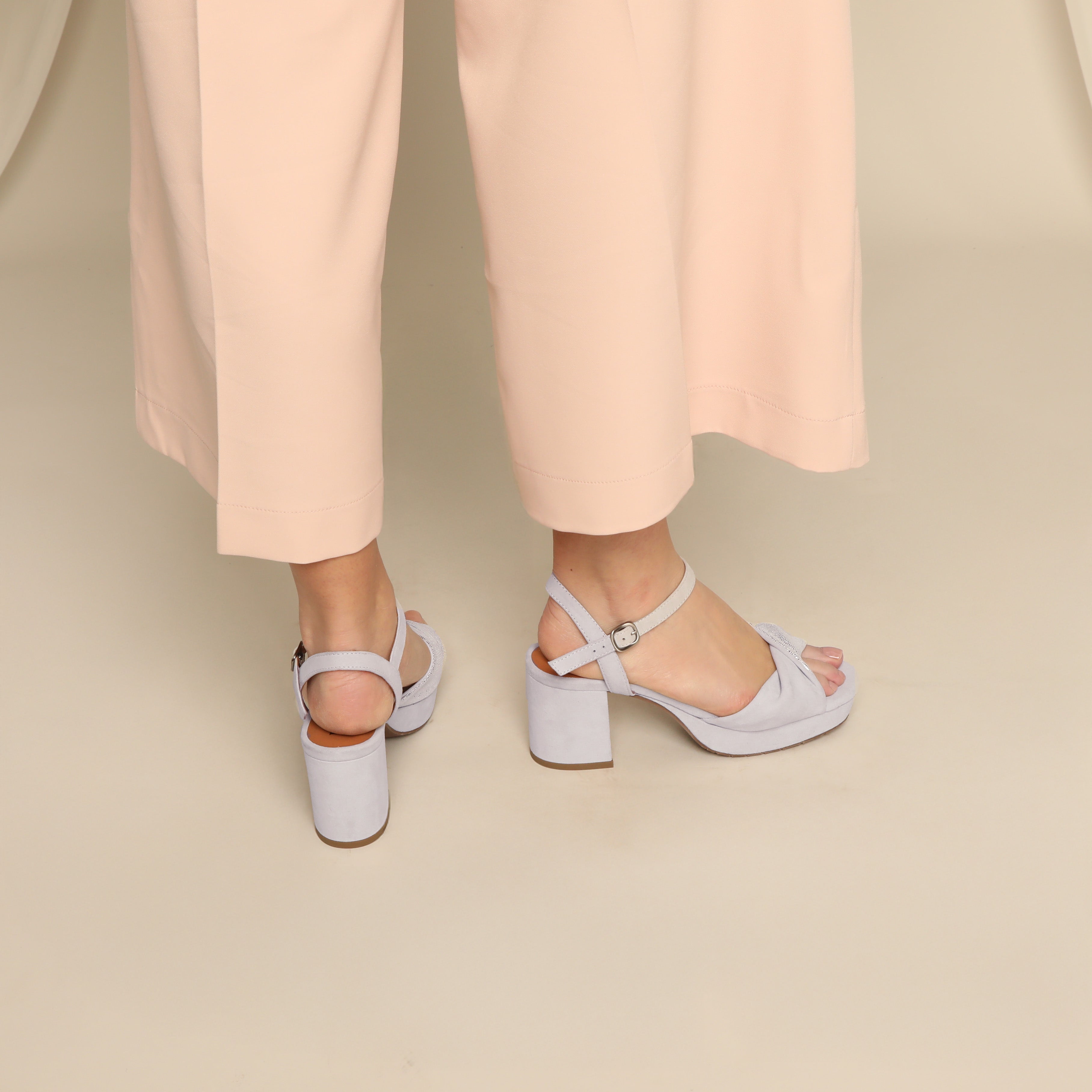 Claire Light Grey Mid Sandal by Esska