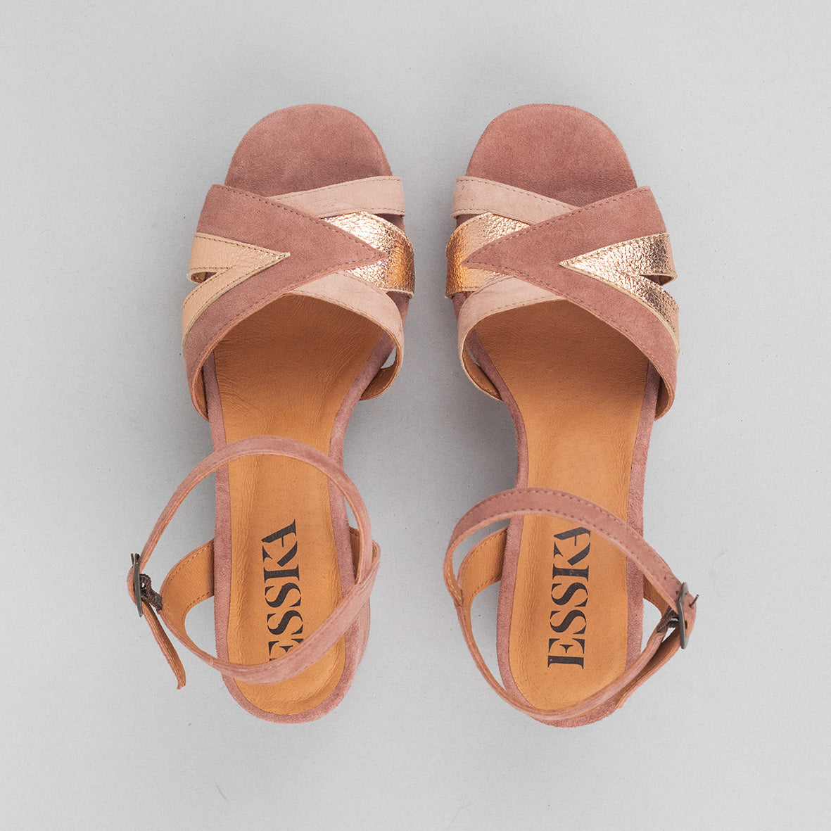Cleo Dusty Pink Mid Sandal by Esska