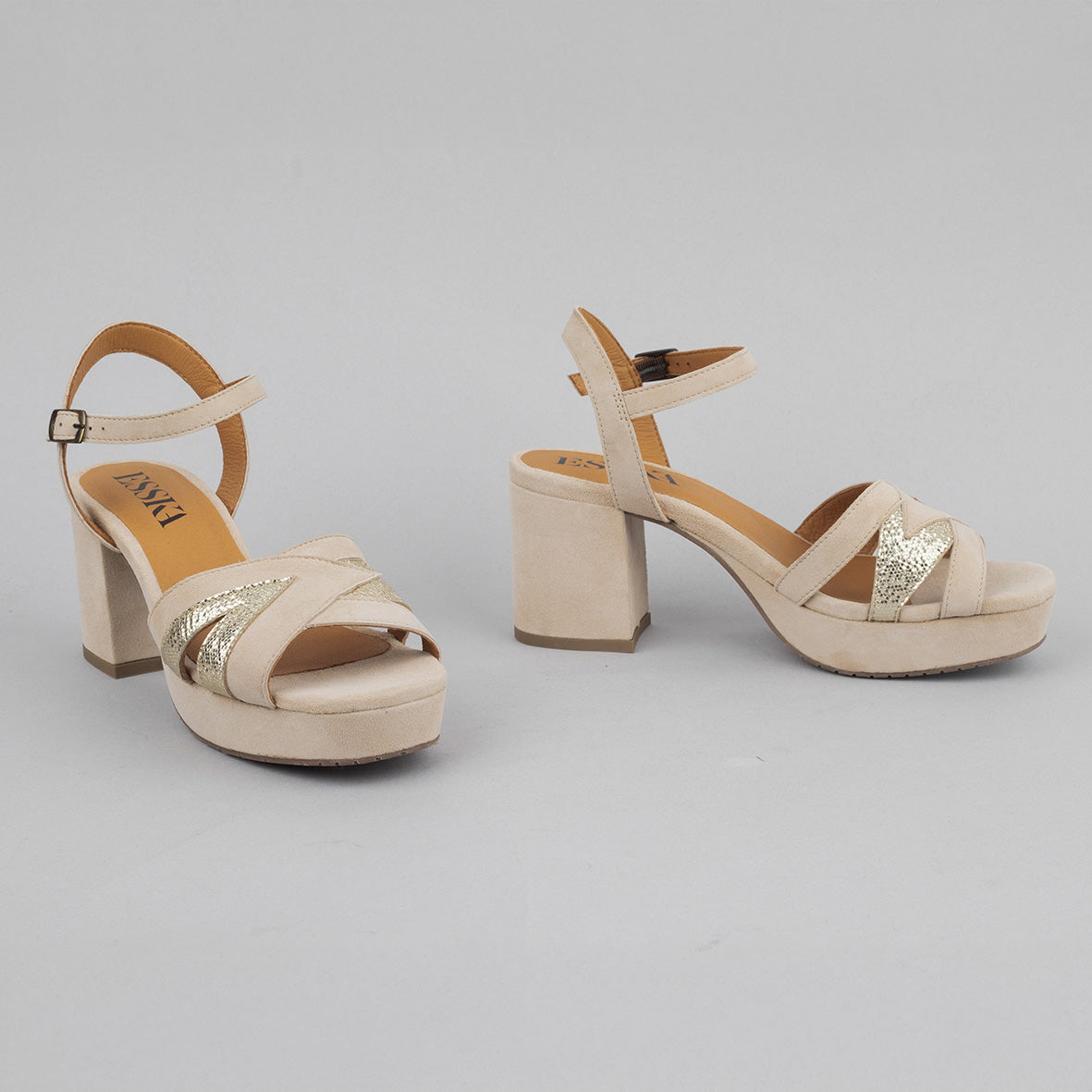 Cleo Stone Mid Sandal by Esska