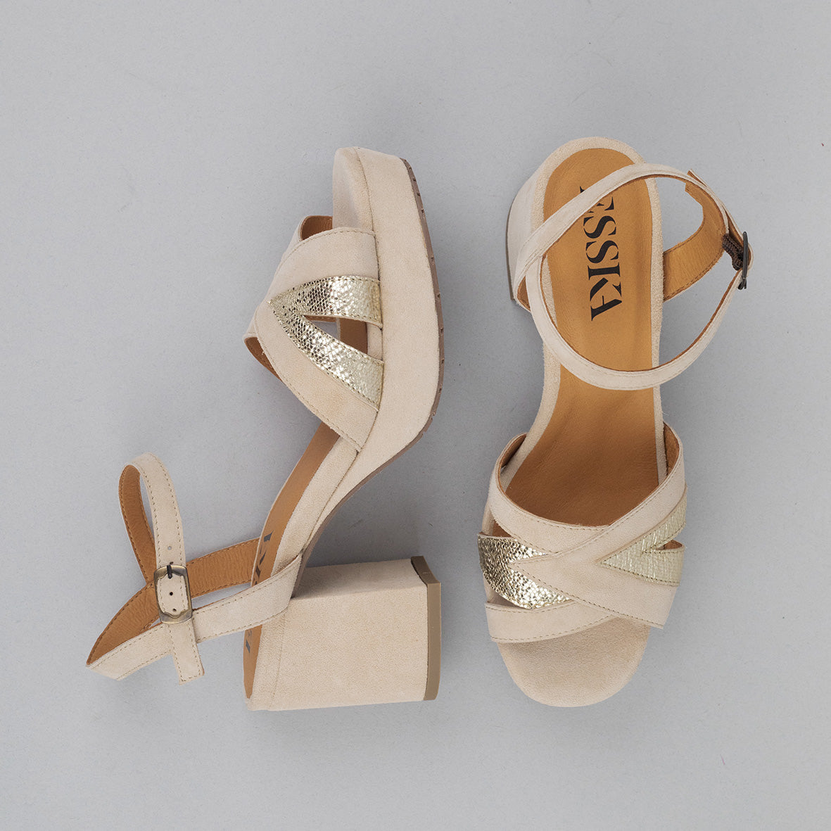 Cleo Stone Mid Sandal by Esska