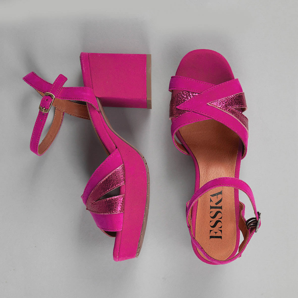 Cleo Fuchsia Mid Sandal by Esska