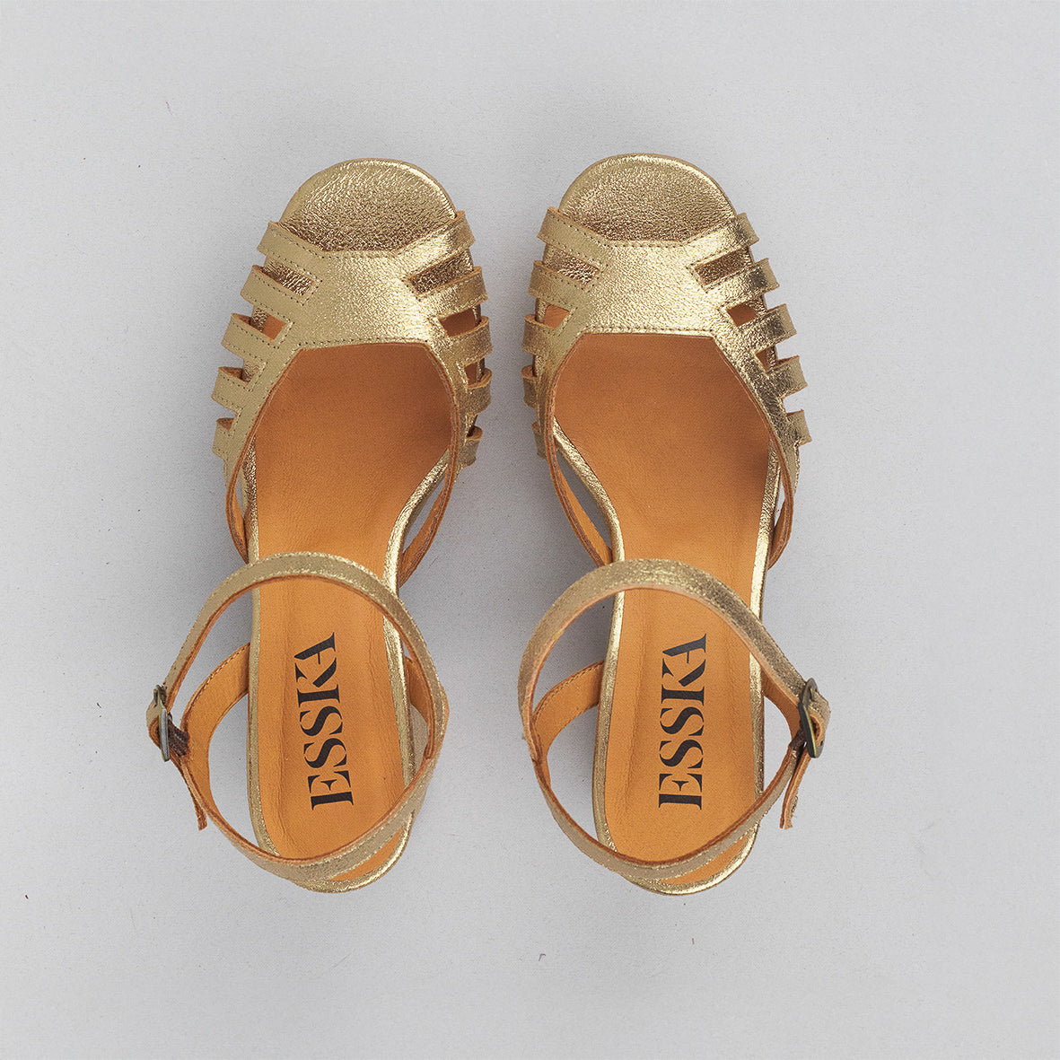 Cristi Gold Dust Mid Sandal by Esska