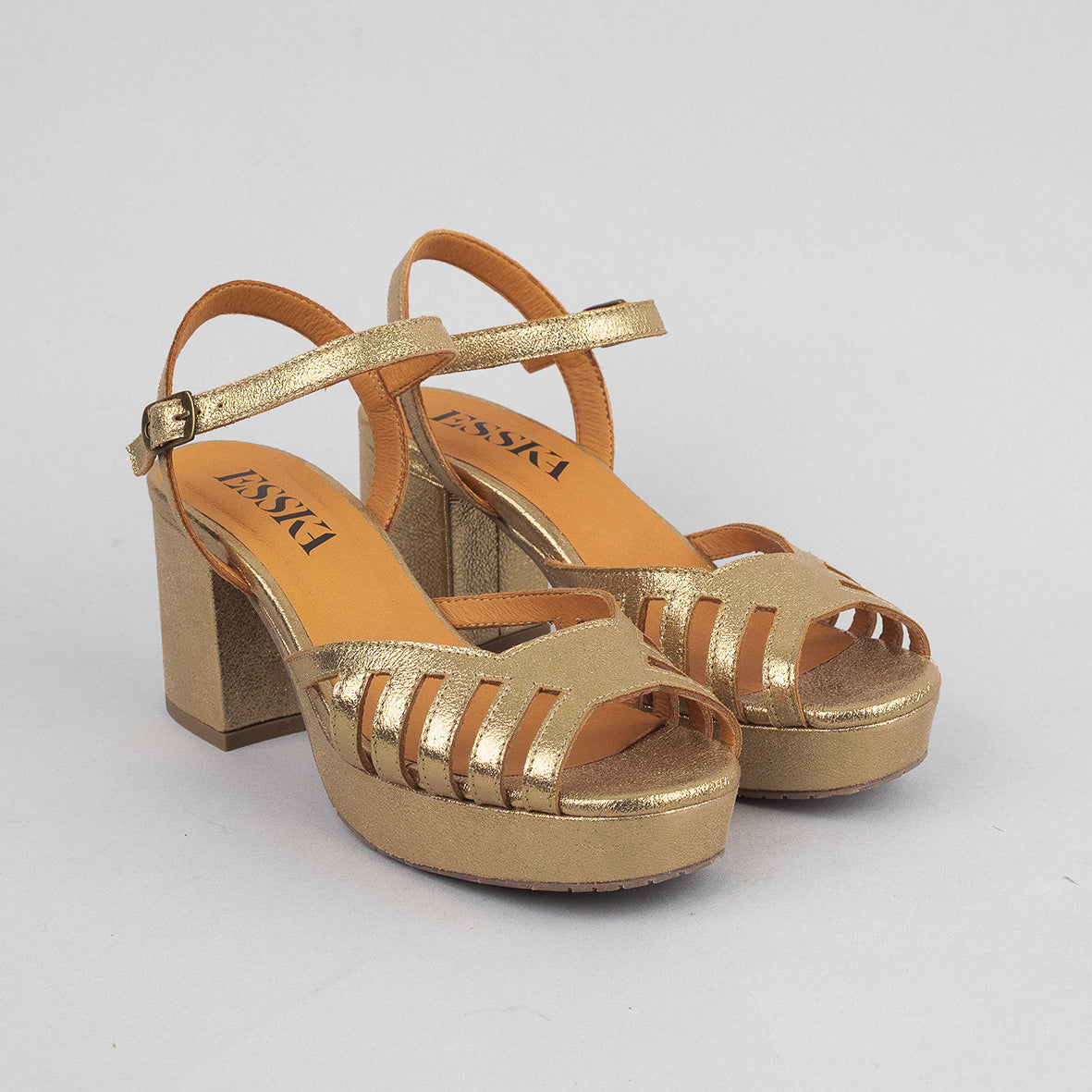 Cristi Gold Dust Mid Sandal by Esska