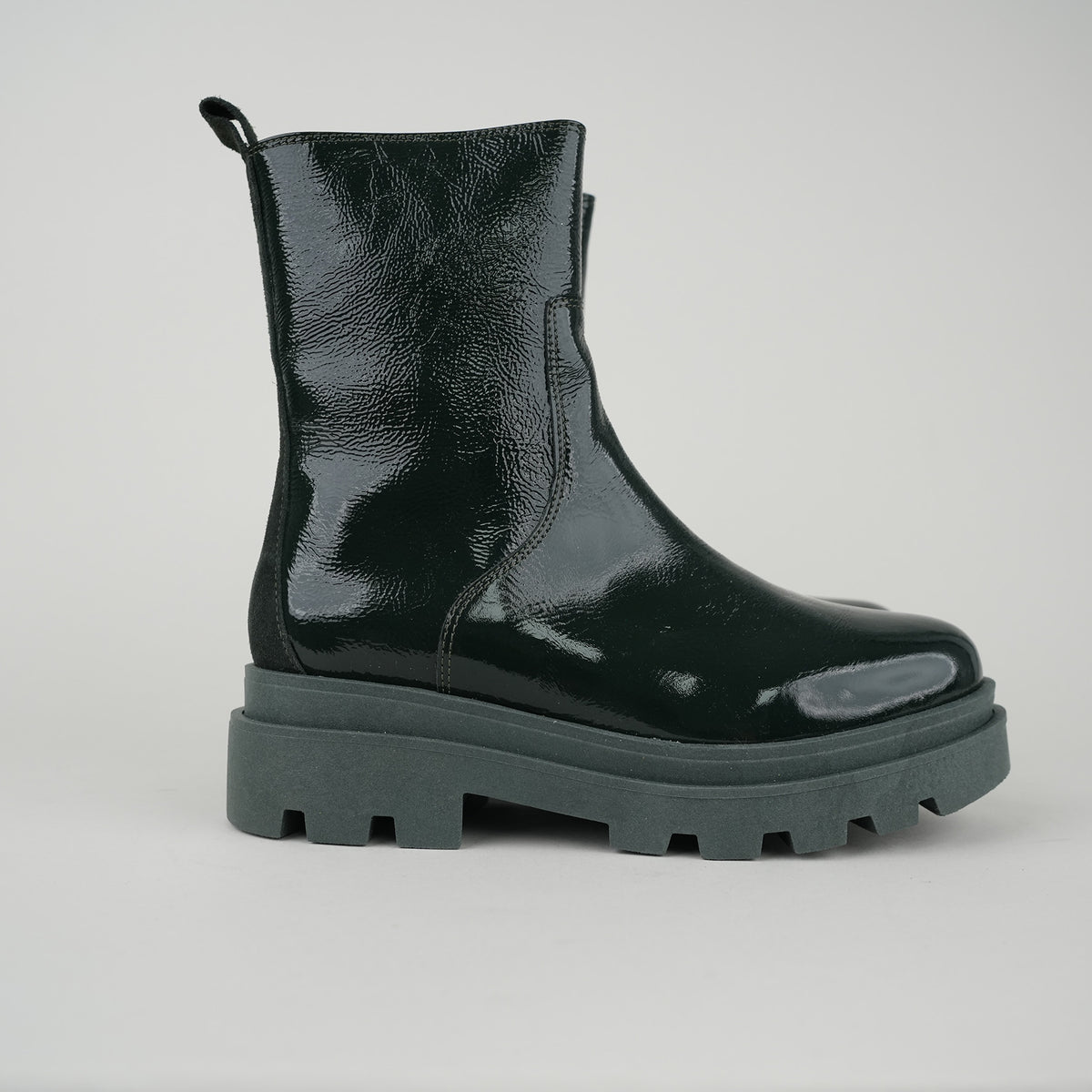 Sample - Ozie Patent Bottle Green - Size 37 (UK4)
