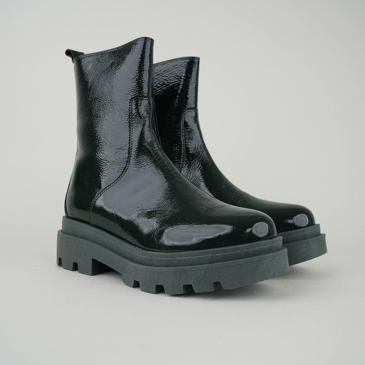 Sample - Ozie Patent Bottle Green - Size 37 (UK4)