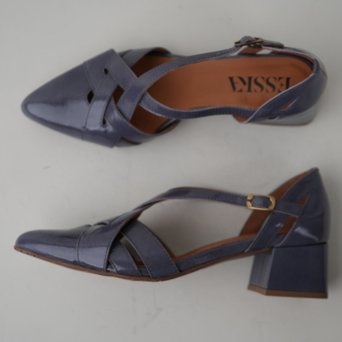 Sample - Lexi Steel Blue Patent - Size 37 (UK4)