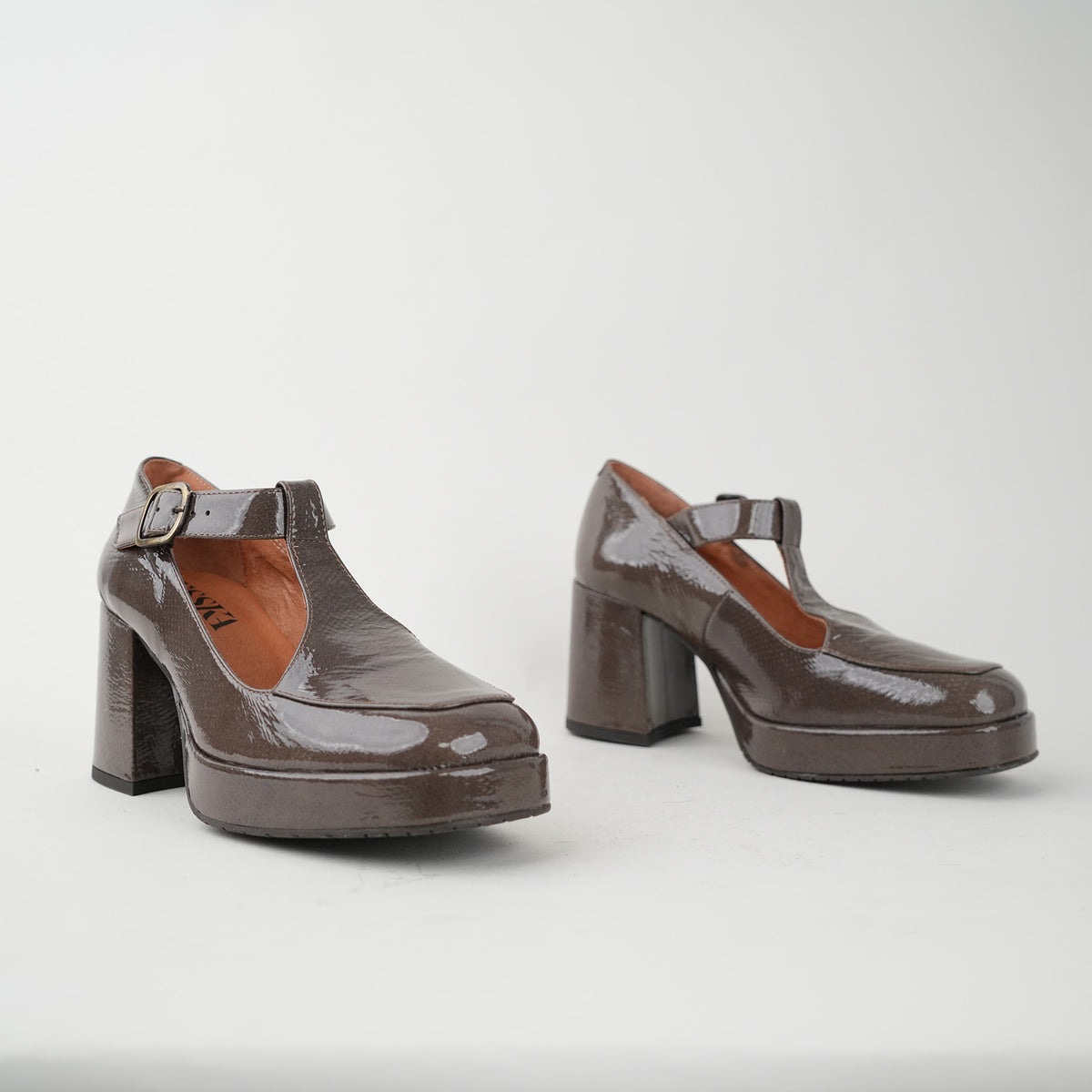 Sample - Saffron Coffee Patent Snake - Size 37 (UK4)
