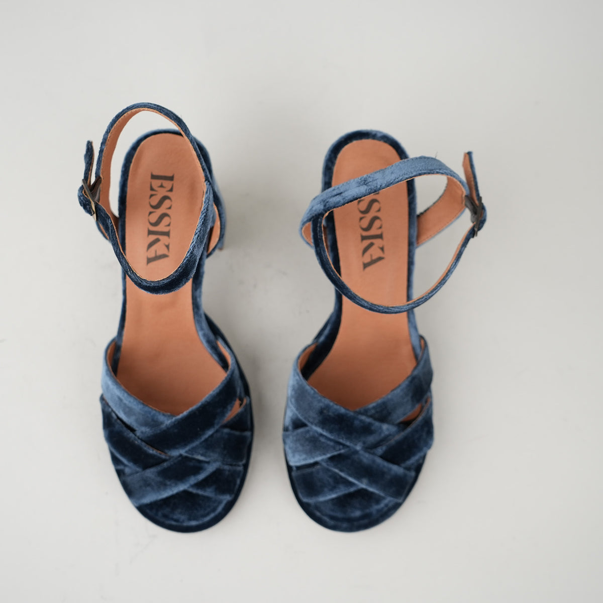 Sample - Poppy Velvet Steel Blue - Size 37 (UK4)