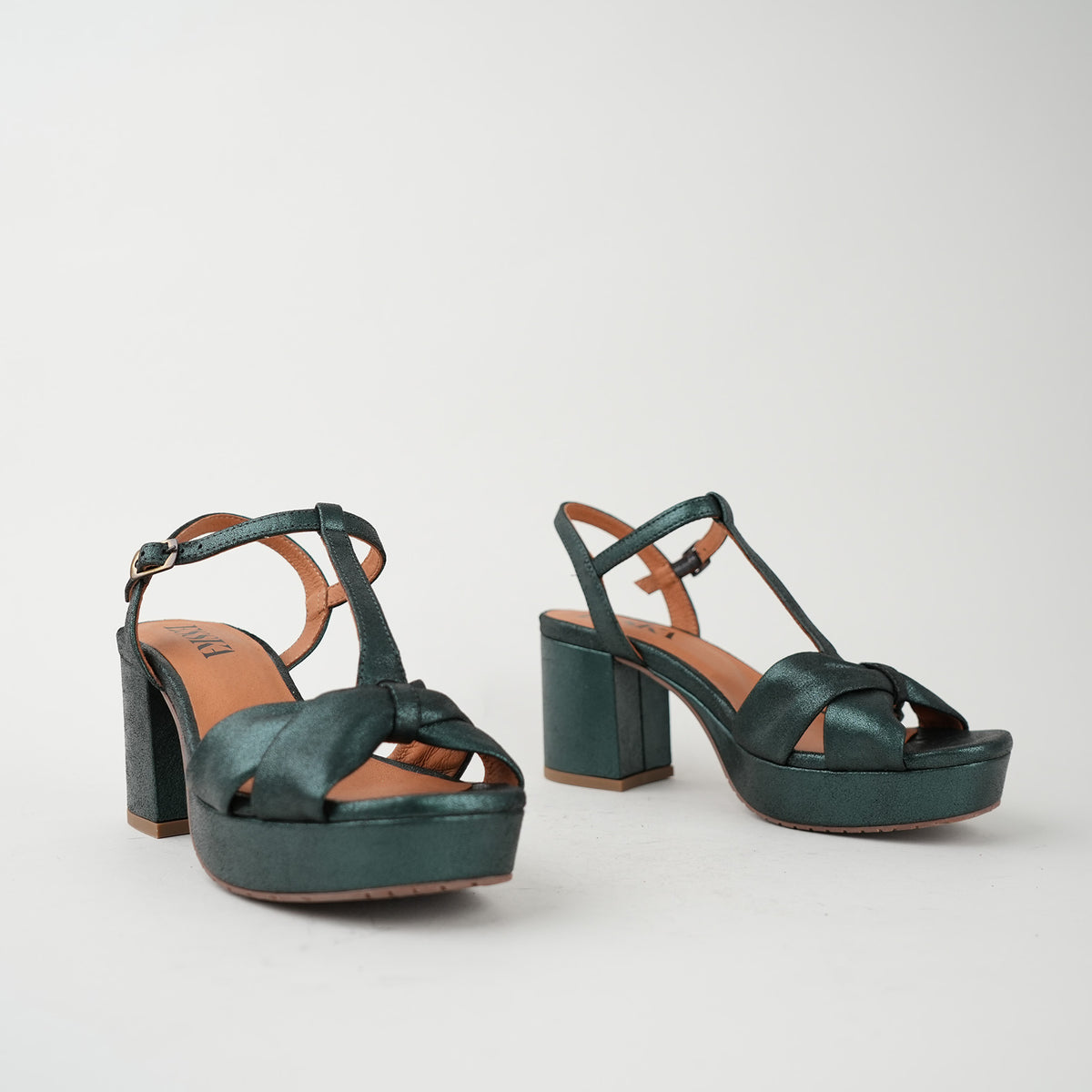 Sample - Celia Metallic Bottle Green - Size 37 (UK4)